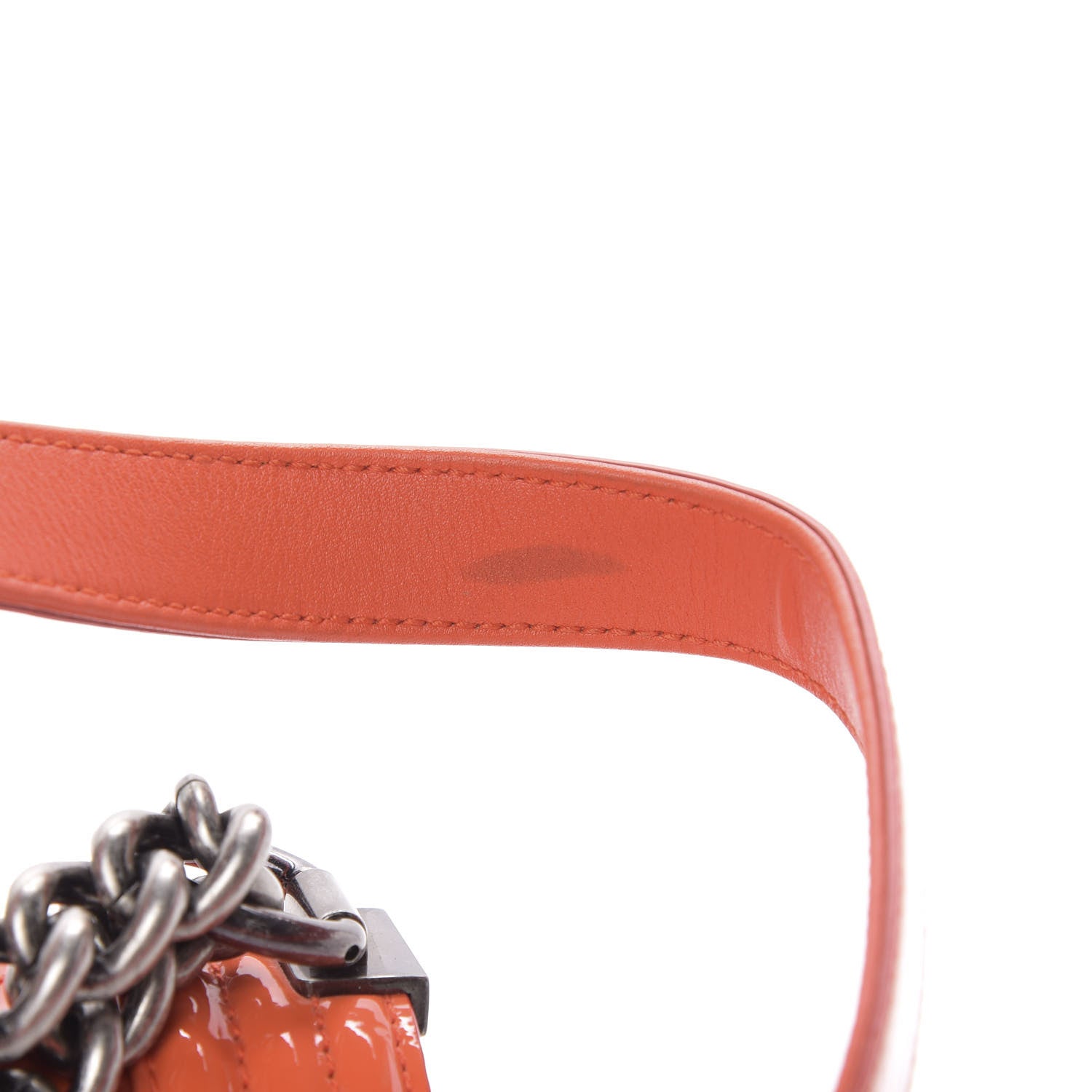 Chanel Patent Quilted Medium Boy Flap Orange 16 of 17
