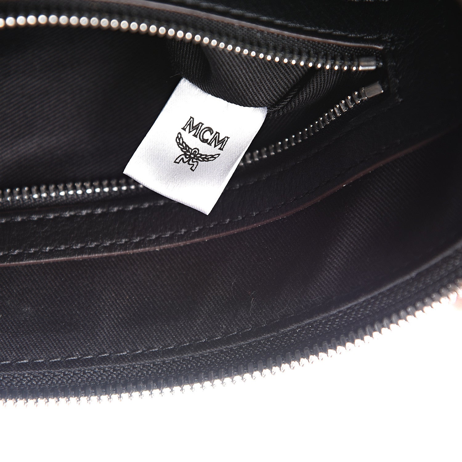 MCM Calfskin Ottomar Monogram Medium Crossbody Pouch Black 7 of 11