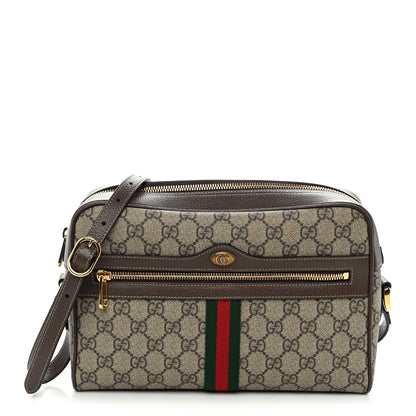 Gucci GG Supreme Monogram Web Small Ophidia Shoulder Bag Brown 1 of 21