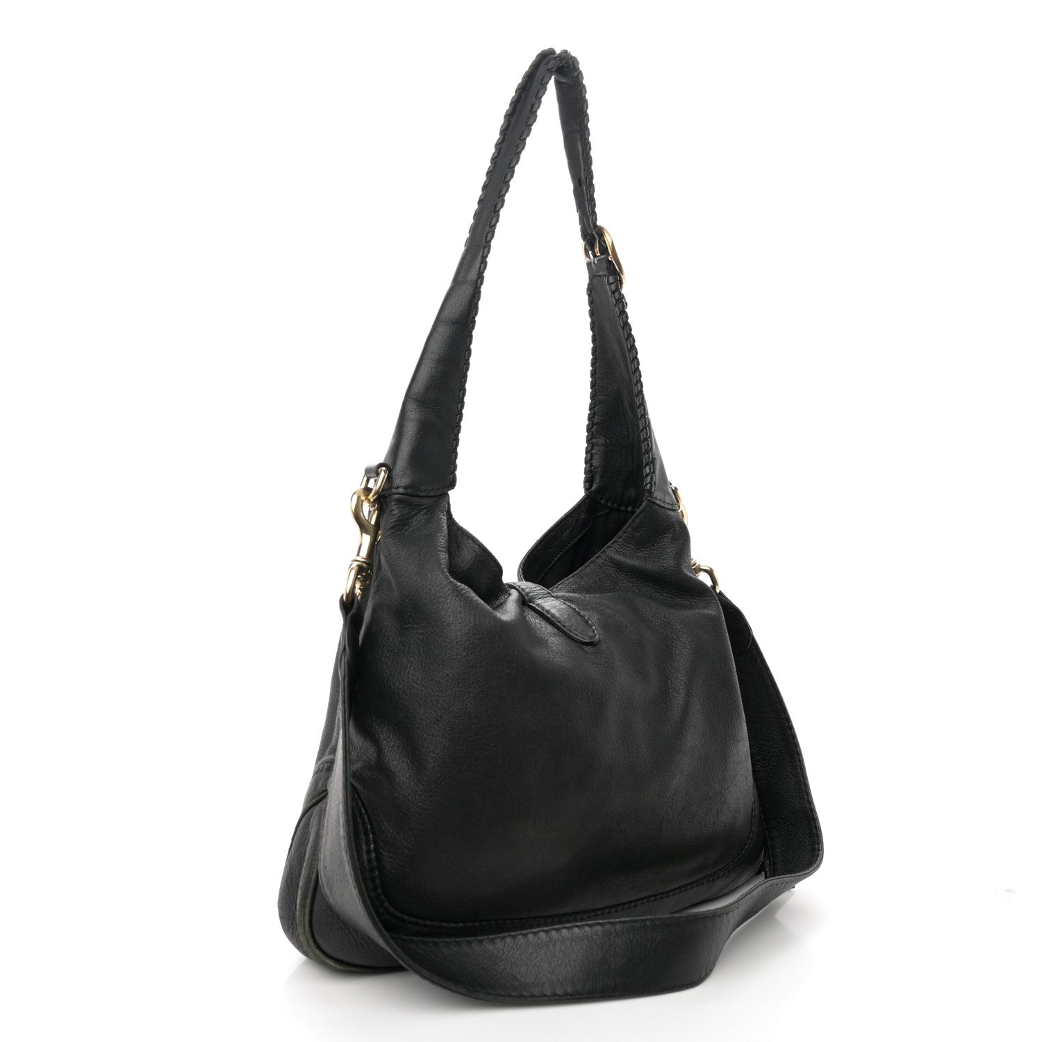 Gucci Pebbled Calfskin Medium New Jackie Shoulder Bag Black 3 of 14