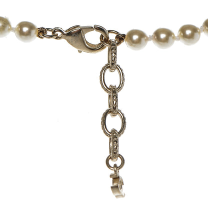 Chanel Graduated Pearl Crystal CC Long Necklace Gold 4 of 6