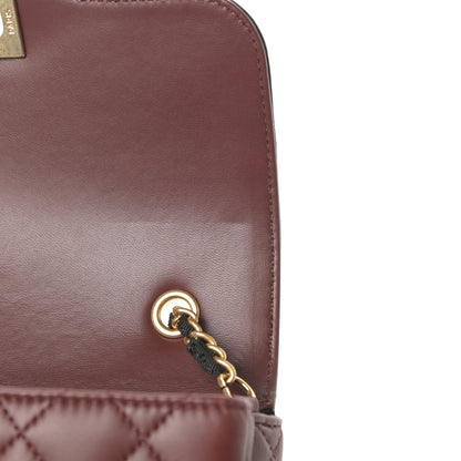 Chanel Lambskin Quilted Mini Two Tone Day Flap Burgundy 11 of 11