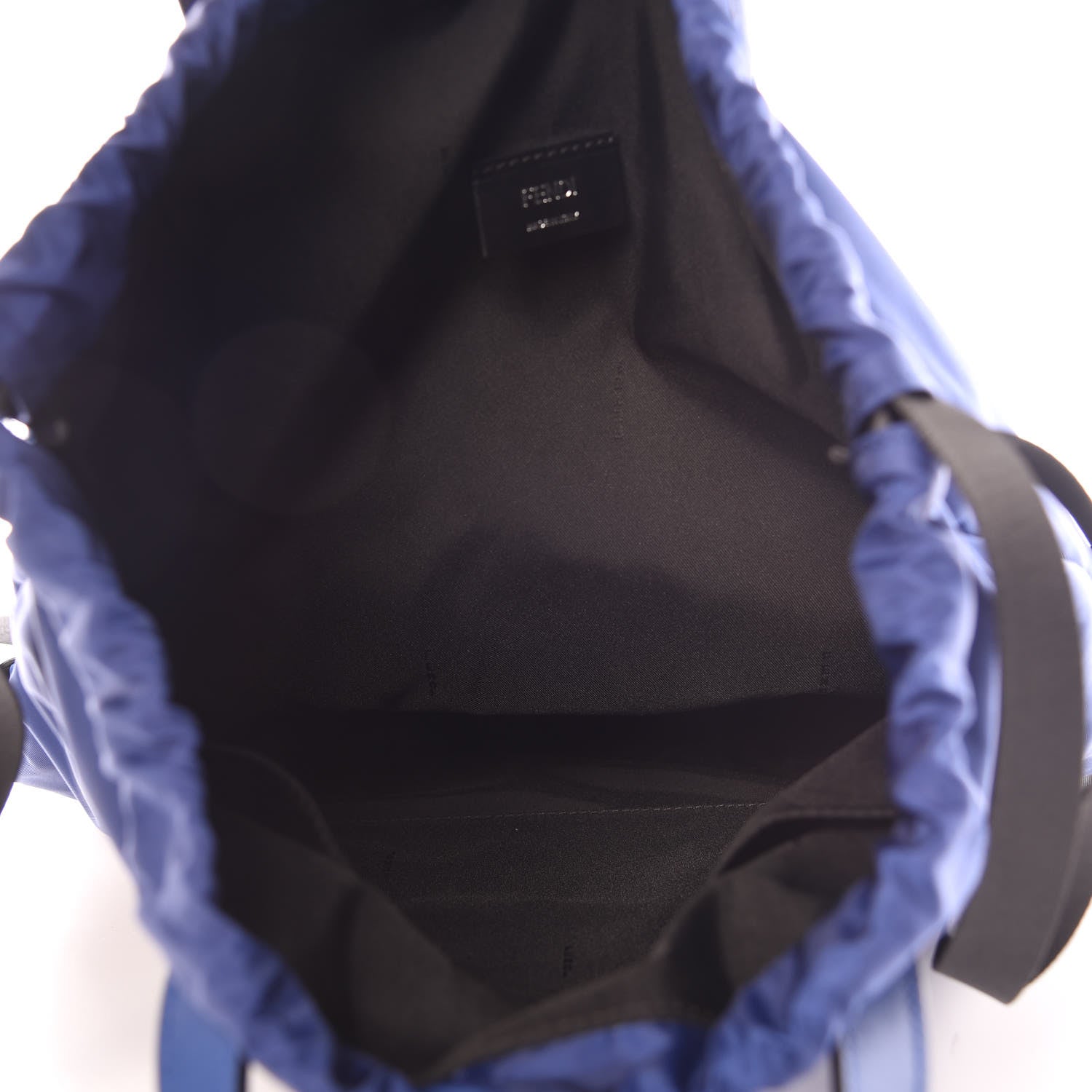 Fendi Nylon Vitello Century Vocabulary Drawstring Backpack Blue Cobalto Blue Neon Sunflower 5 of 11