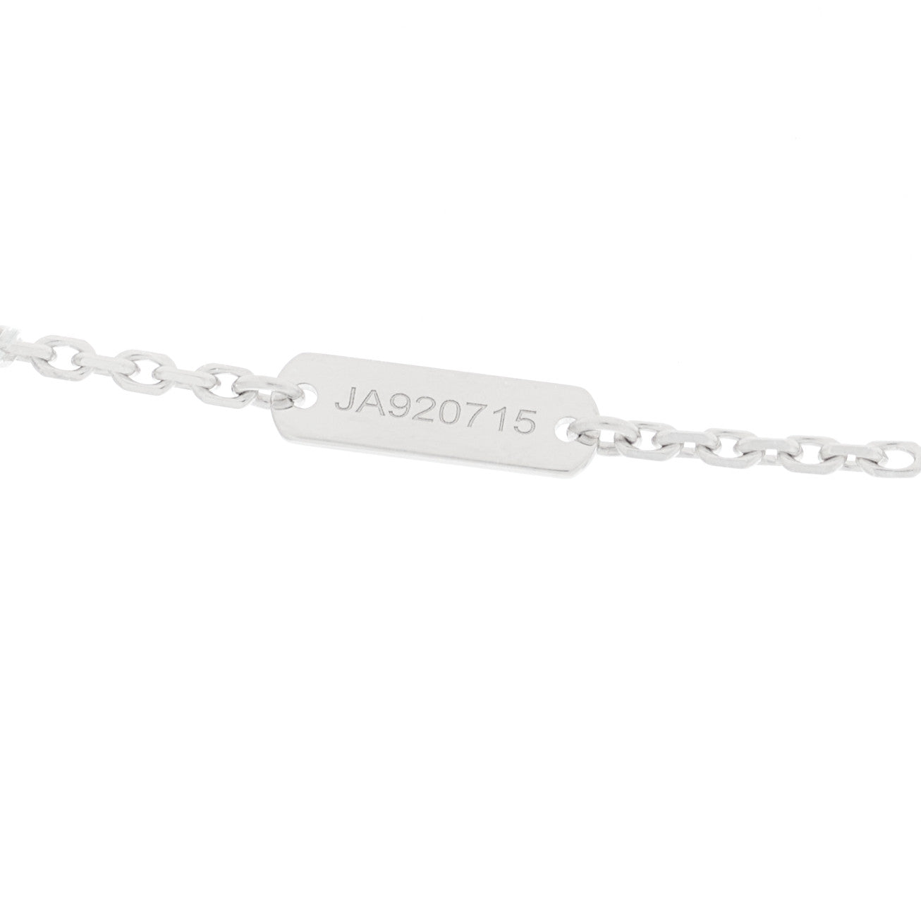 Van Cleef & Arpels 18K White Gold Diamond Guilloche Vintage Alhambra Pendant Necklace 3 of 4
