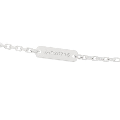 Van Cleef & Arpels 18K White Gold Diamond Guilloche Vintage Alhambra Pendant Necklace 3 of 4