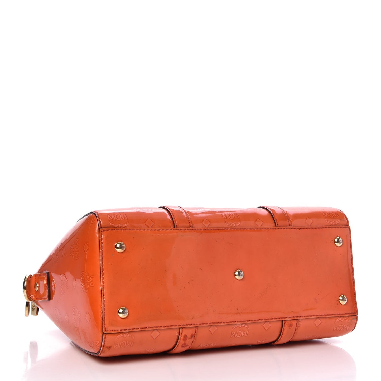 Monogram Patent Zip Top Tote Orange