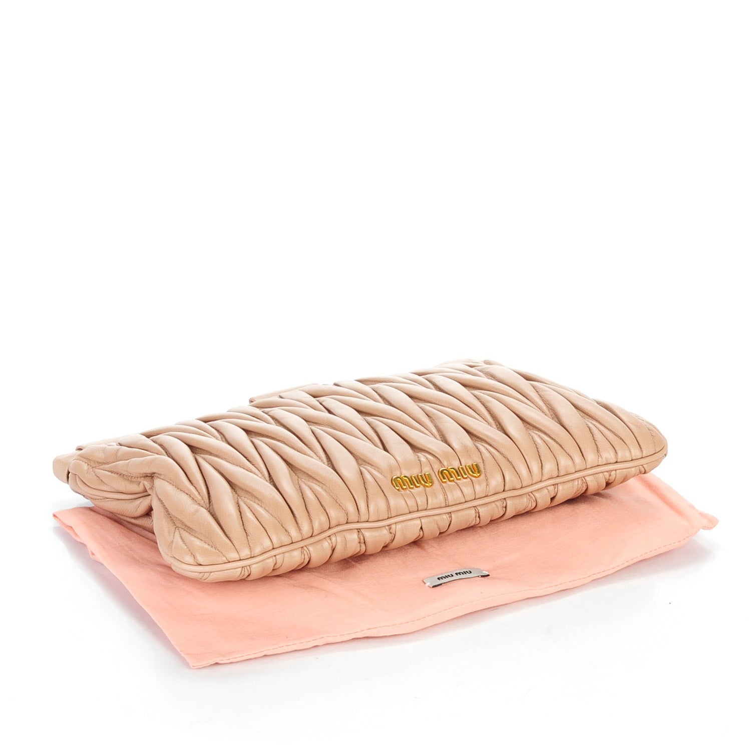 Miu Miu Nappa Matelasse Clutch Cammeo 4 of 8