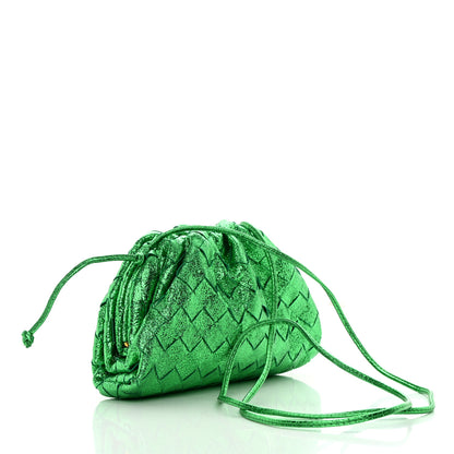 Bottega Veneta Metallic Nappa Intrecciato The Mini Pouch Parakeet 3 of 10