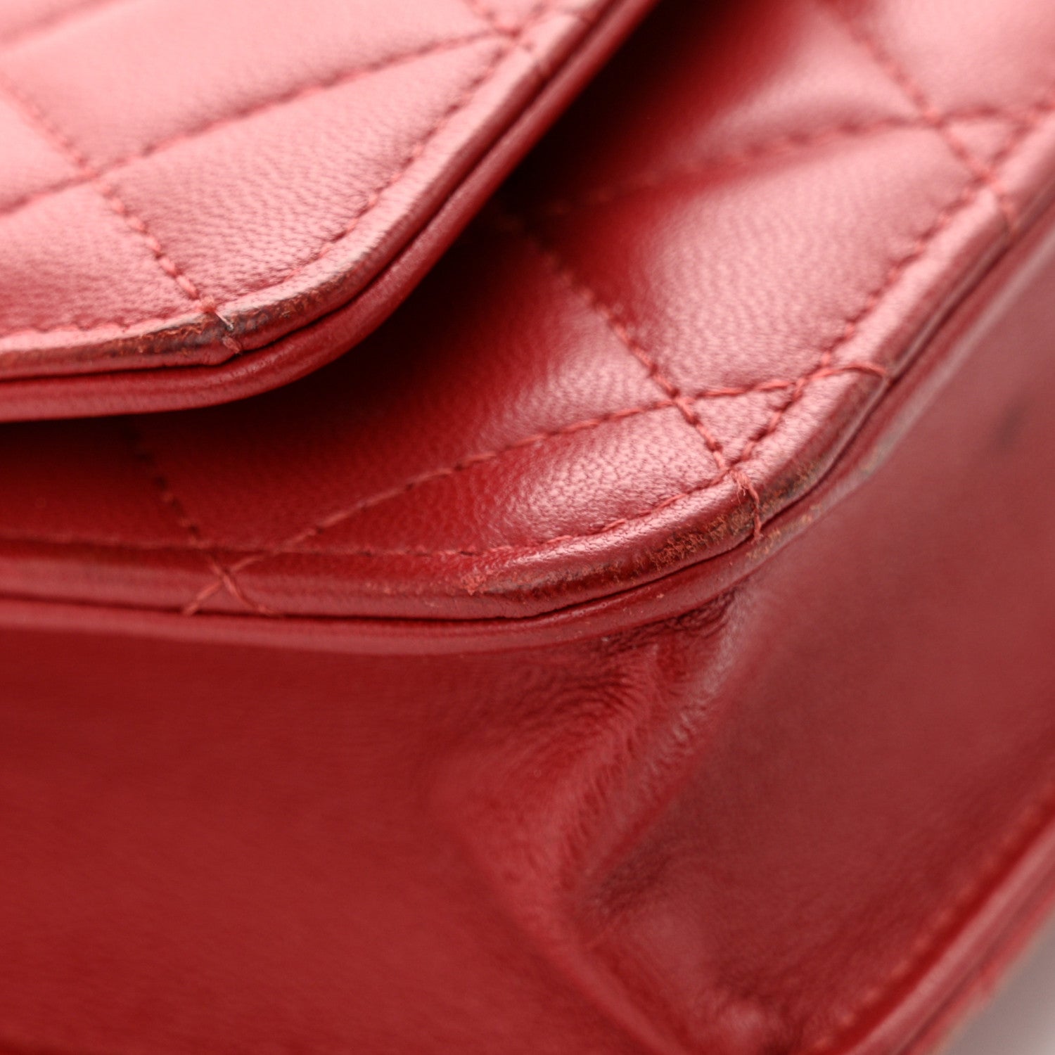 Chanel Lambskin Quilted Trendy CC Wallet On Chain WOC Red 14 of 16