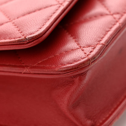 Chanel Lambskin Quilted Trendy CC Wallet On Chain WOC Red 14 of 16