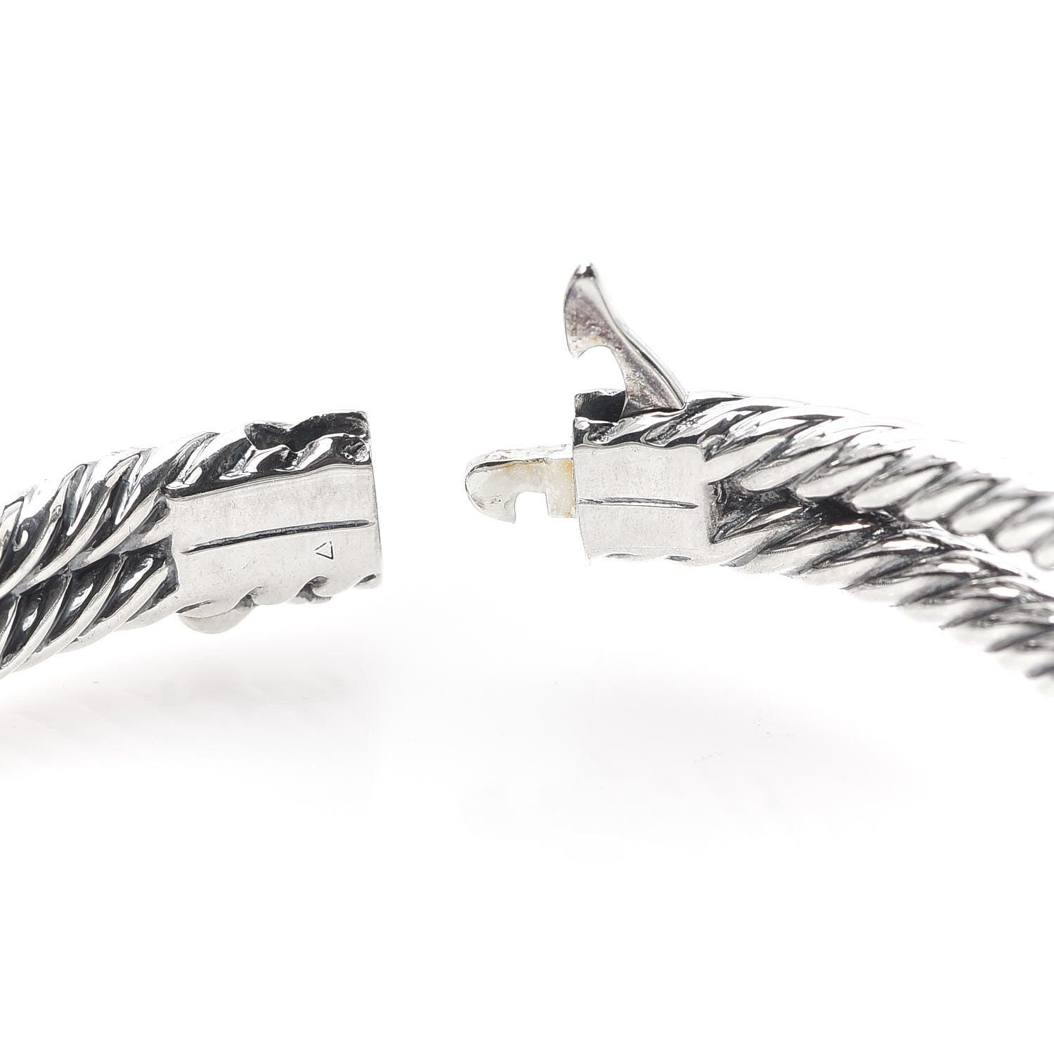 David Yurman Sterling Silver Diamond Prasiolite Elongated Albion Cable Bracelet 4 of 5