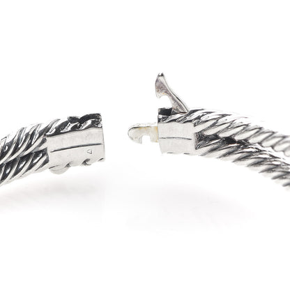 David Yurman Sterling Silver Diamond Prasiolite Elongated Albion Cable Bracelet 4 of 5