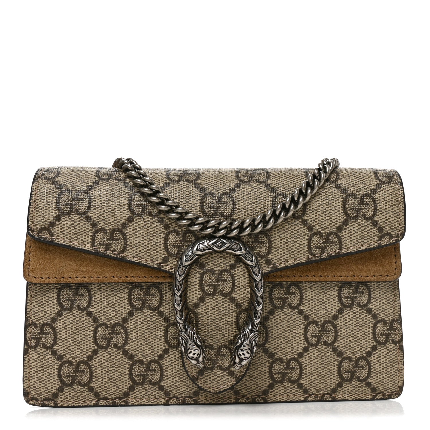 Gucci GG Supreme Monogram Super Mini Dionysus Shoulder Bag Taupe 1 of 9
