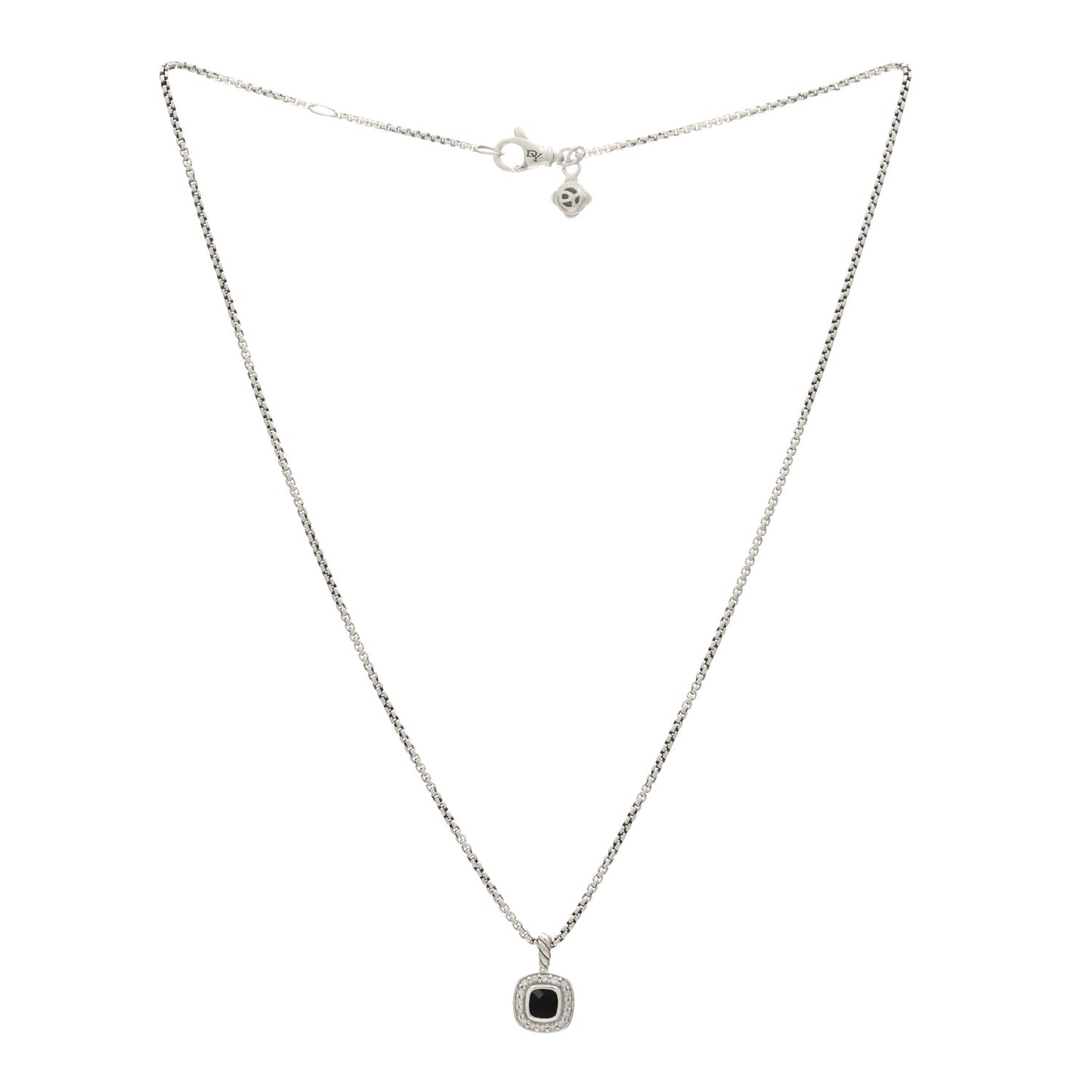 Sterling Silver Diamond Black Onyx 4mm Albion Kids Pendant Necklace