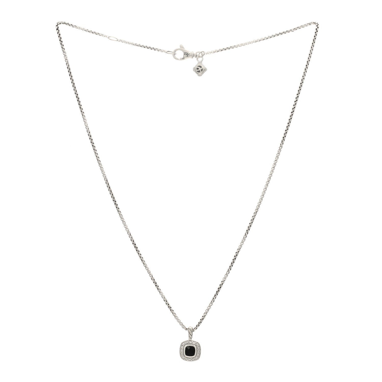 David Yurman Sterling Silver Diamond Black Onyx 4mm Albion Kids Pendant Necklace 2 of 3