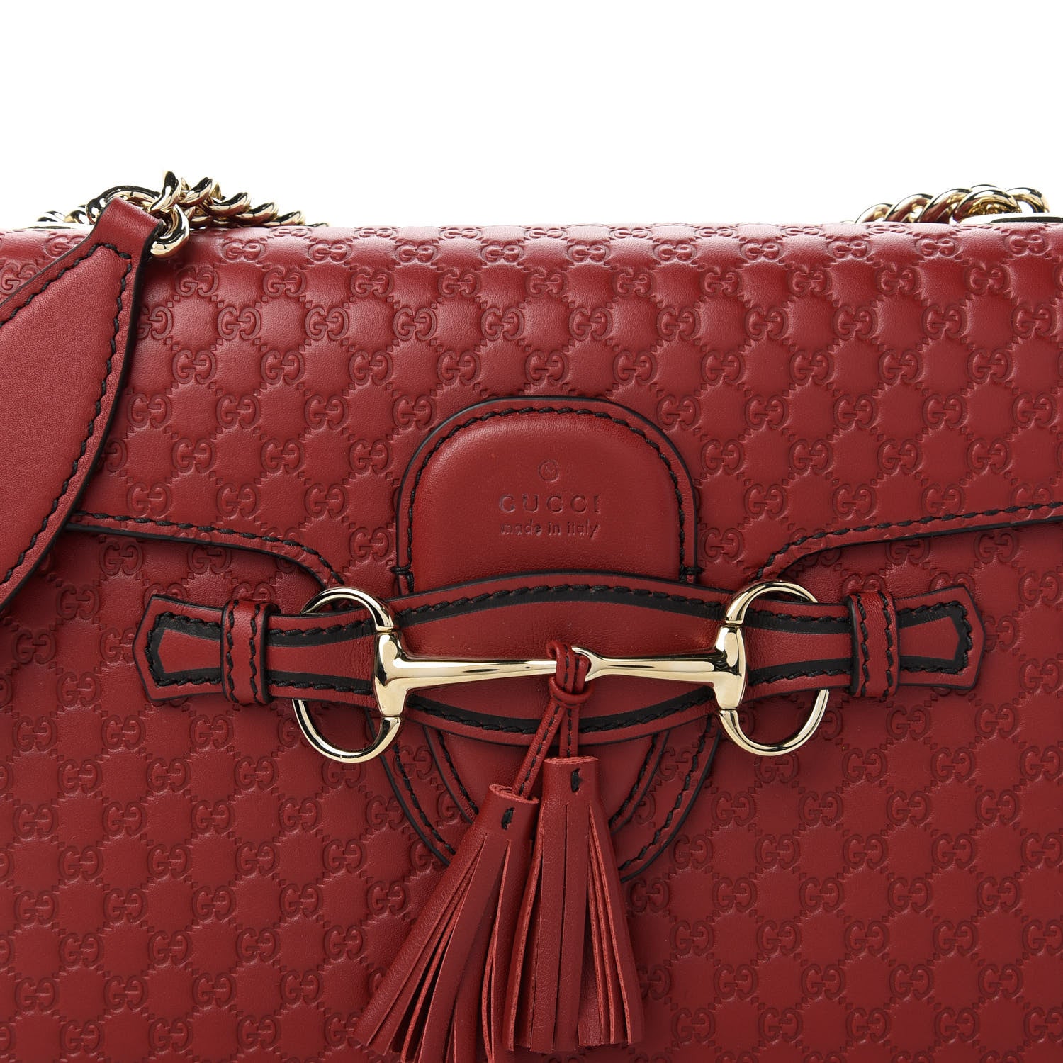 Gucci Microguccissima Medium Emily Chain Shoulder Bag Red 10 of 10