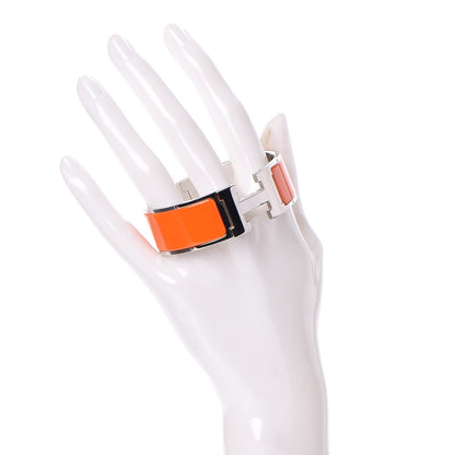 Hermes Enamel Wide Clic Clac H Bracelet PM Orange 2 of 6