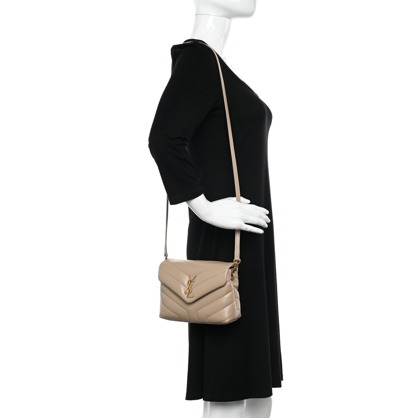Calfskin Y Quilted Monogram Toy Loulou Crossbody Bag Latte