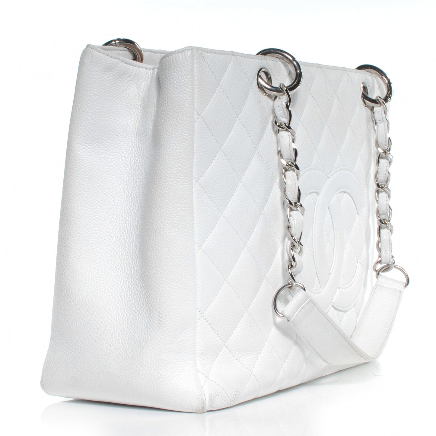 Caviar Grand Shopping Tote GST White