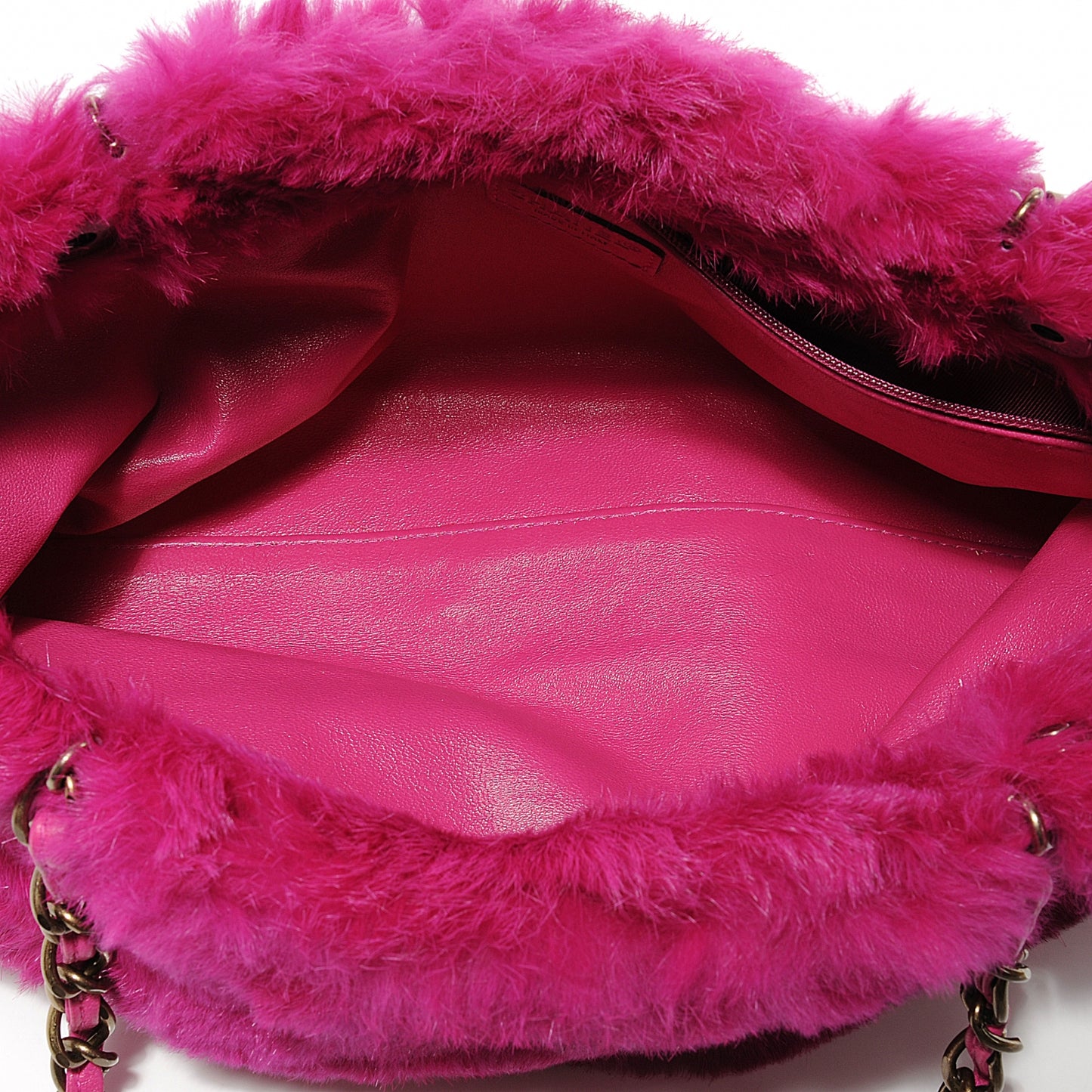 Rabbit Fur Tote Fuchsia