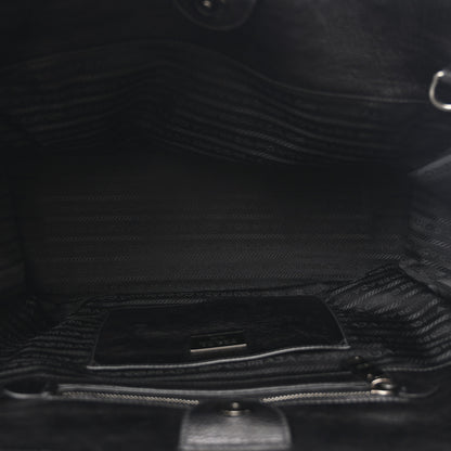 Prada Glace Calfskin Sound Tote Bag Baltico Black 5 of 10