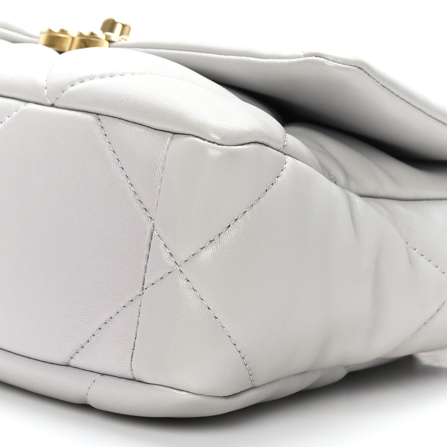 Goatskin Quilted Medium Chanel 19 Flap Grey