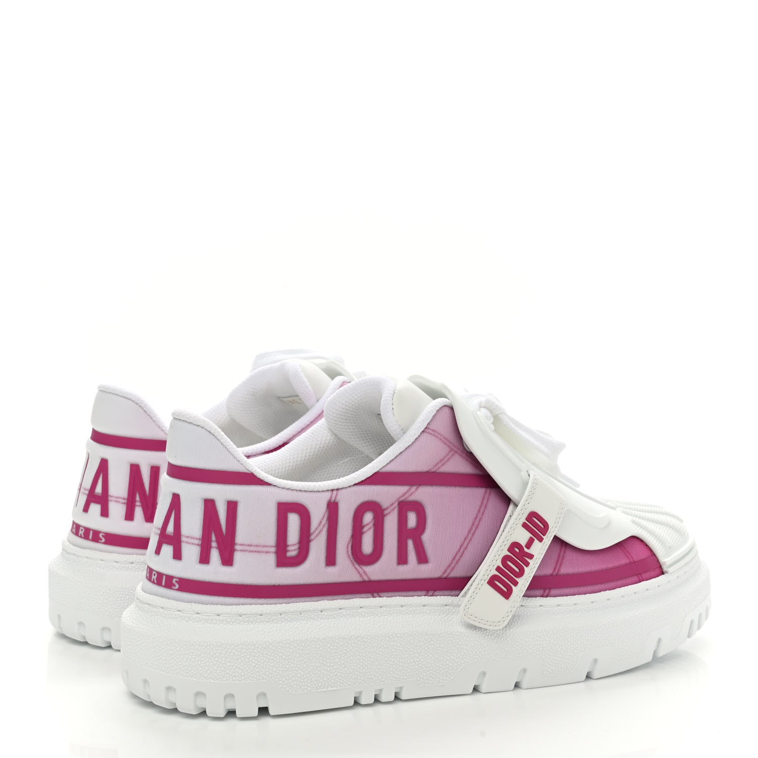 Christian Dior Reflective Fabric Shaded Dior-ID Platform Sneakers 39 Raspberry 4 of 9