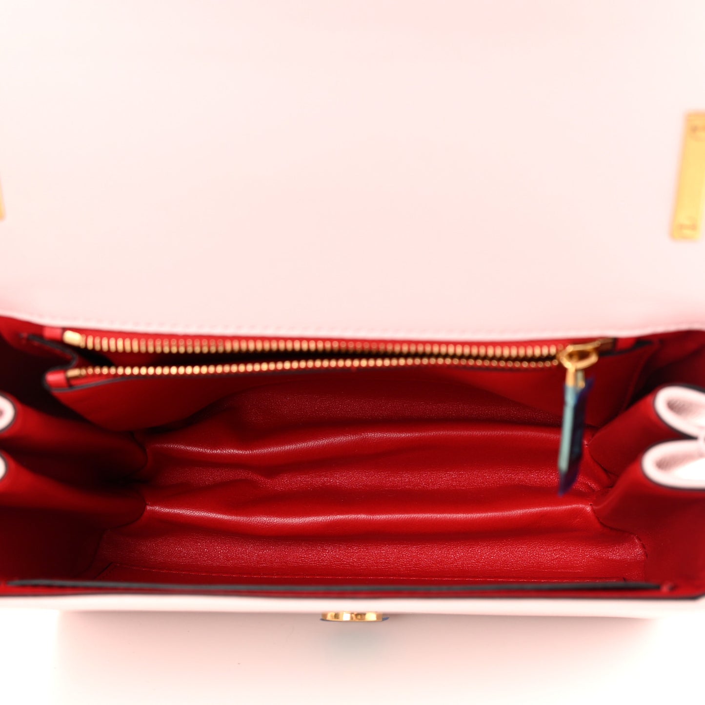Textured Calfskin Stud Sign Shoulder Bag Rose Quartz
