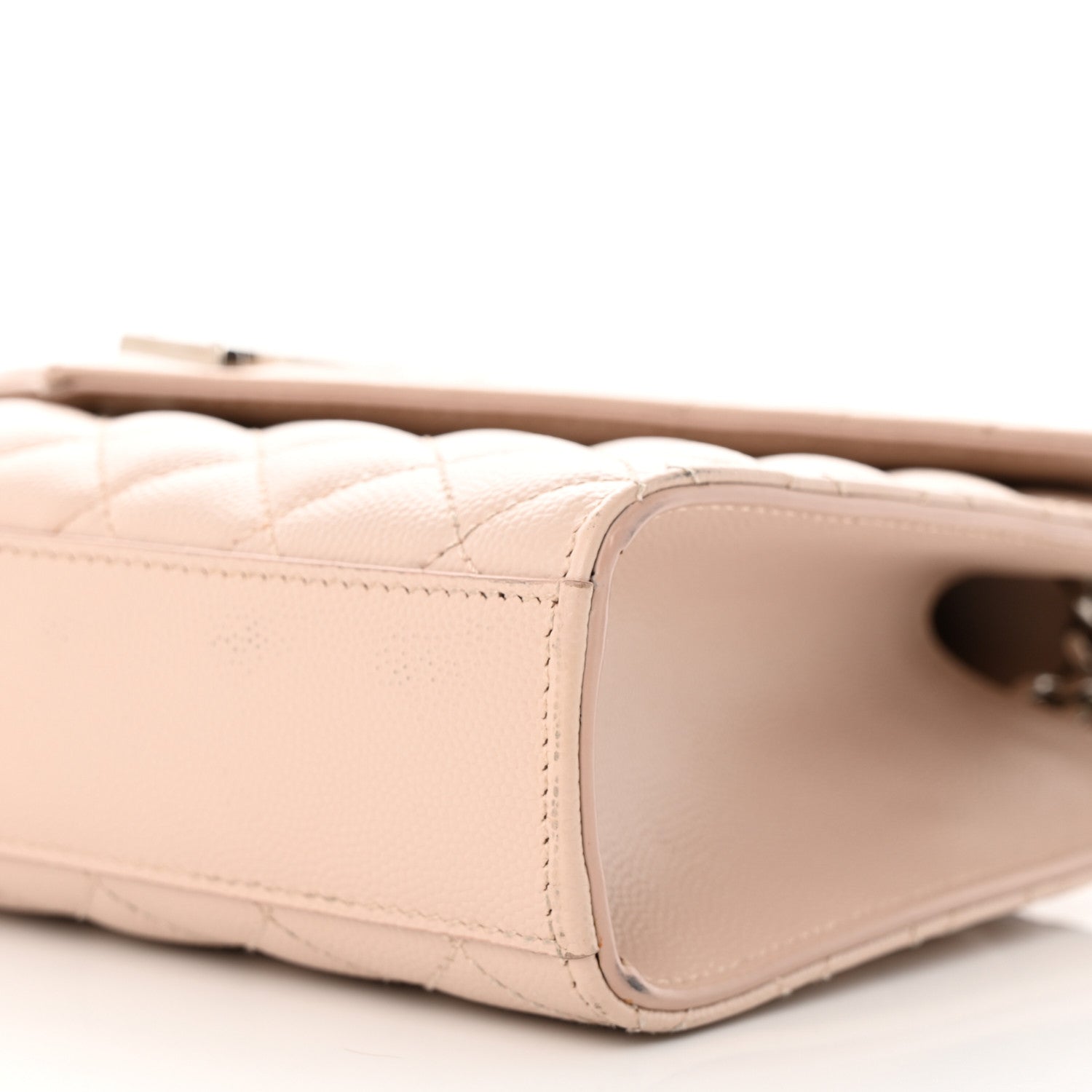 Saint Laurent Grain De Poudre Textured Mixed Matelasse Medium Triquilt Monogram Satchel Marble Pink 10 of 16