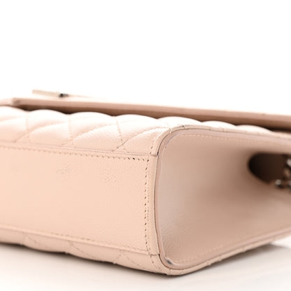 Saint Laurent Grain De Poudre Textured Mixed Matelasse Medium Triquilt Monogram Satchel Marble Pink 10 of 16