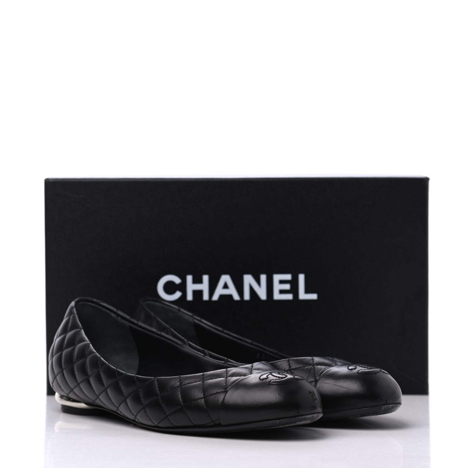 Chanel Lambskin Quilted CC Cap Toe Ballerina Flats 36.5 Black 18 of 18
