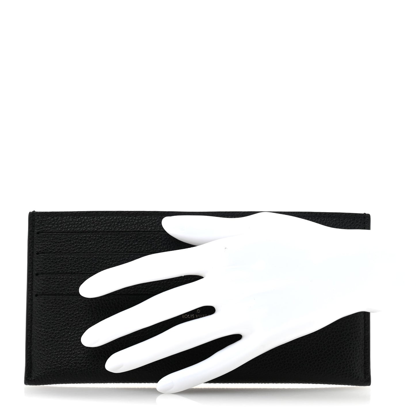 Calfskin Felicie Chain Wallet Card Holder Insert Black