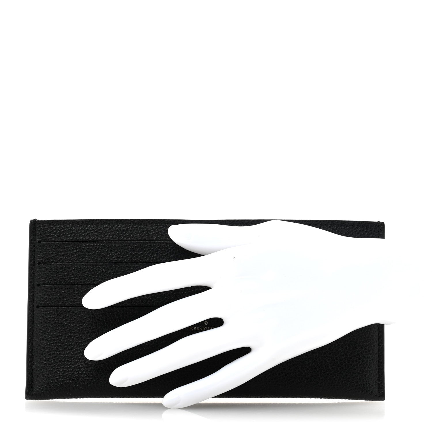 Louis Vuitton Calfskin Felicie Chain Wallet Card Holder Insert Black 2 of 6