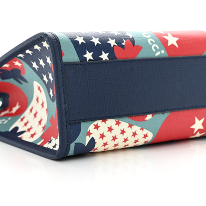 Gucci Coated Canvas Strawberry Stars Childrens Tote Red White Blue 9 of 11