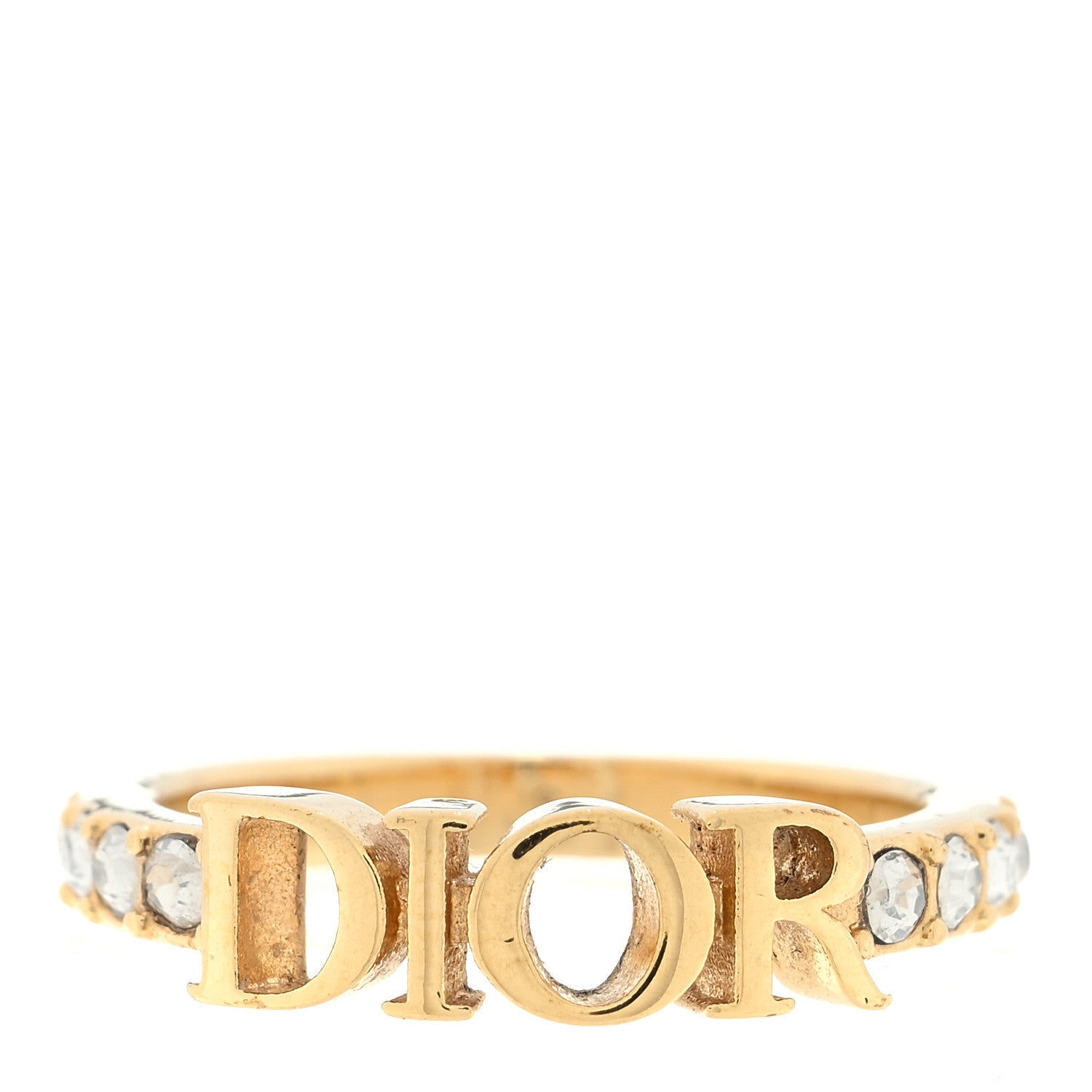 Christian Dior Metal Crystal DIO(R)EVOLUTION Ring 50 5.25 Gold 1 of 4