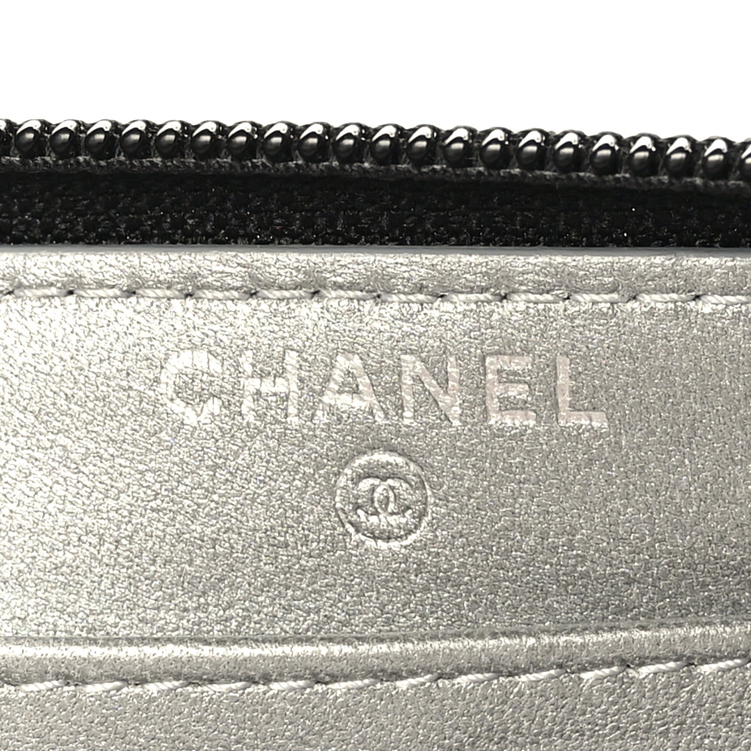 Chanel Lambskin Camellia Embossed Large Zip Around Gusset Wallet Black 6 of 9