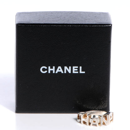 Chanel Charm Letter Ring Silver 7 5 of 5