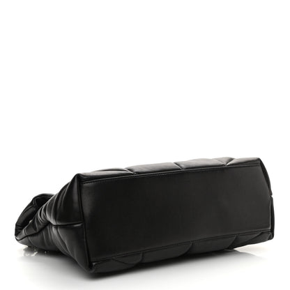 Saint Laurent Lambskin Quilted Medium Loulou Puffer Monogram Chain Satchel Black 4 of 10