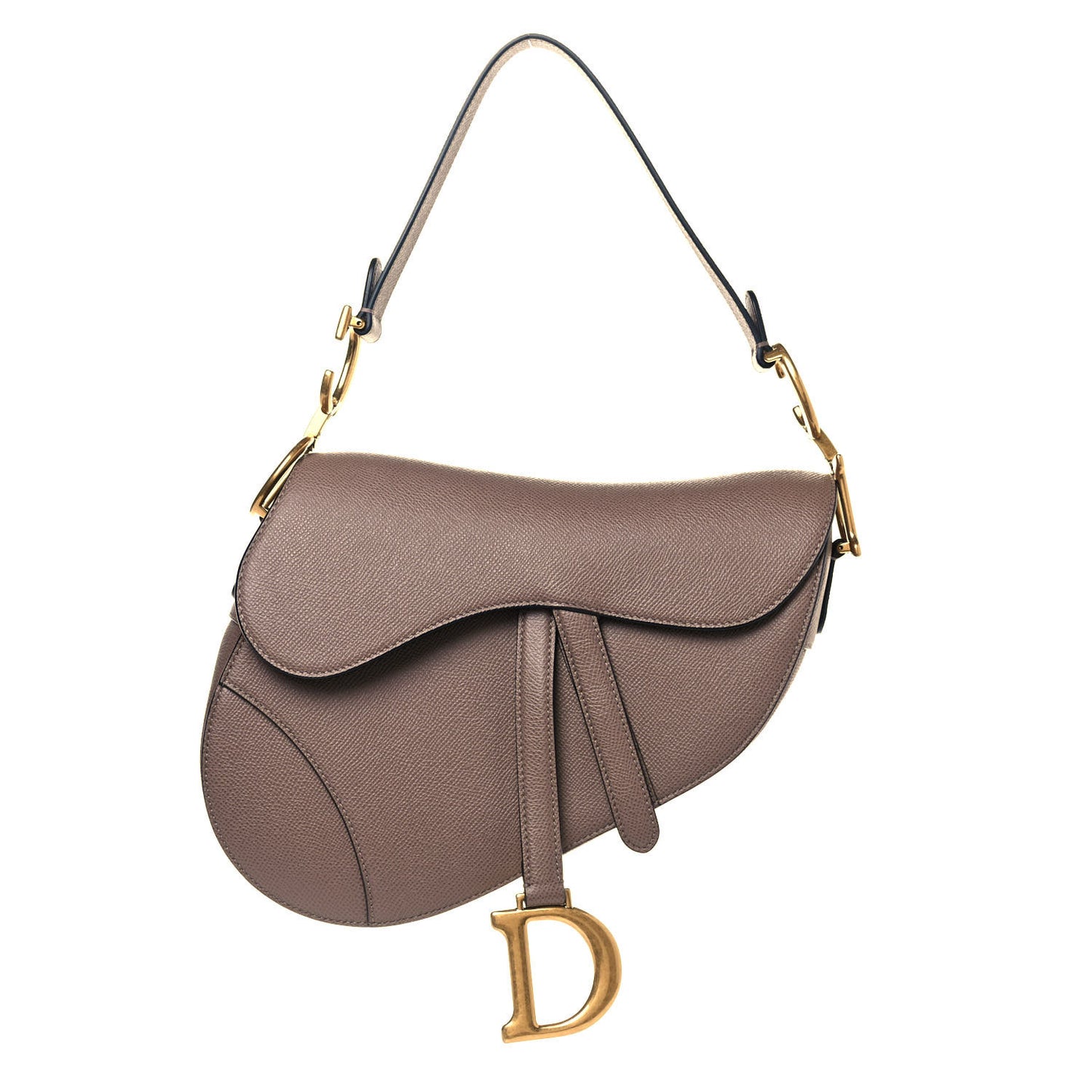 Grained Calfskin Saddle Bag Warm Taupe