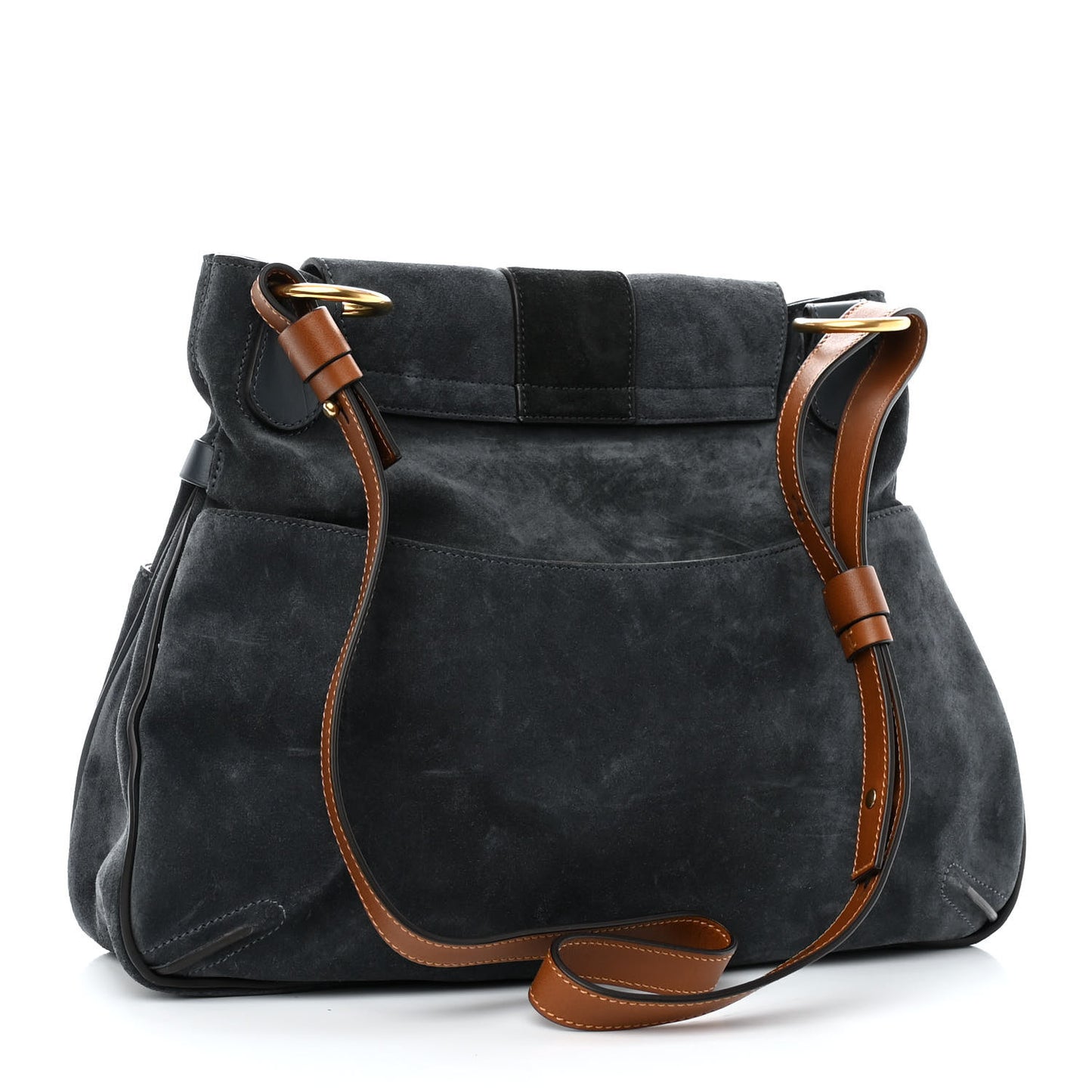 Suede Medium Lexa Shoulder Bag Silver Blue