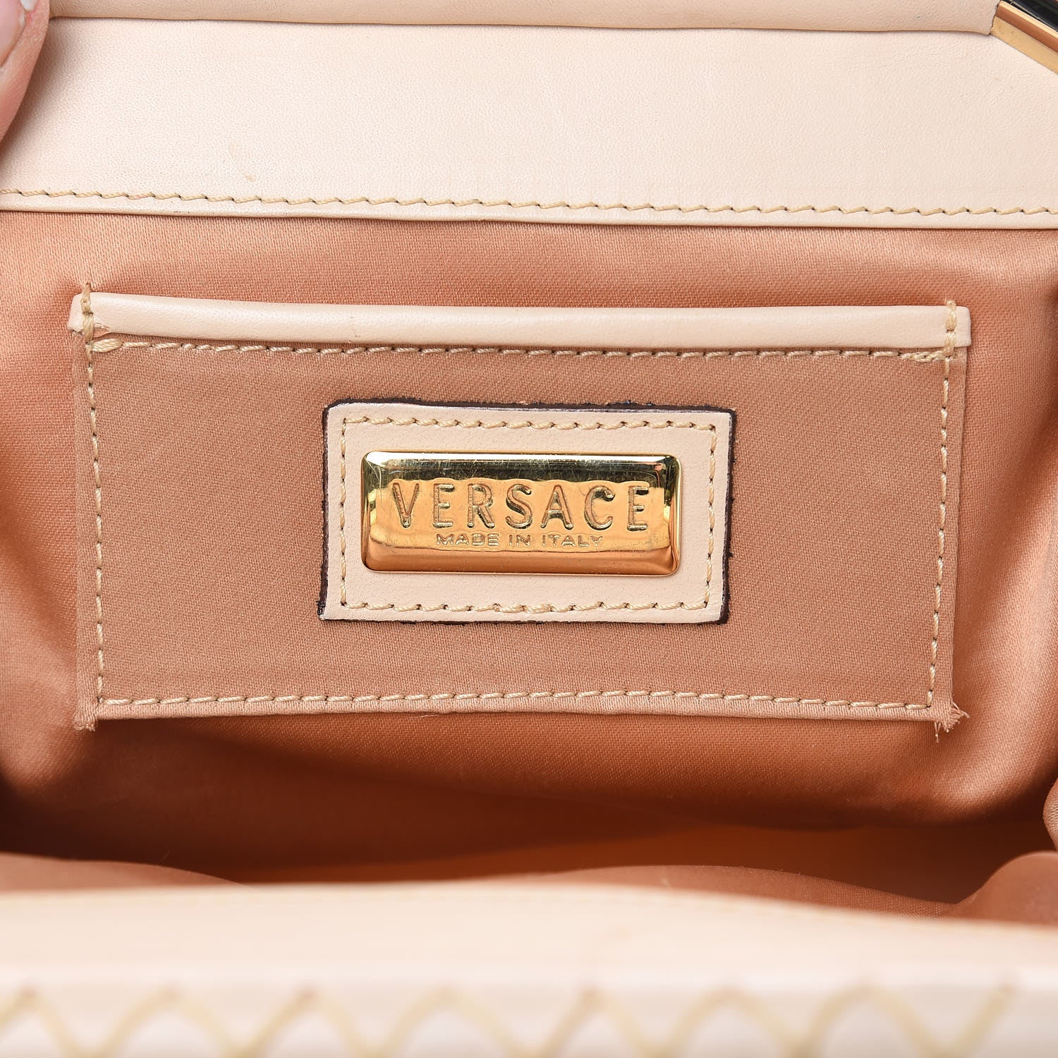 Versace Satin Chain Satchel White 6 of 16