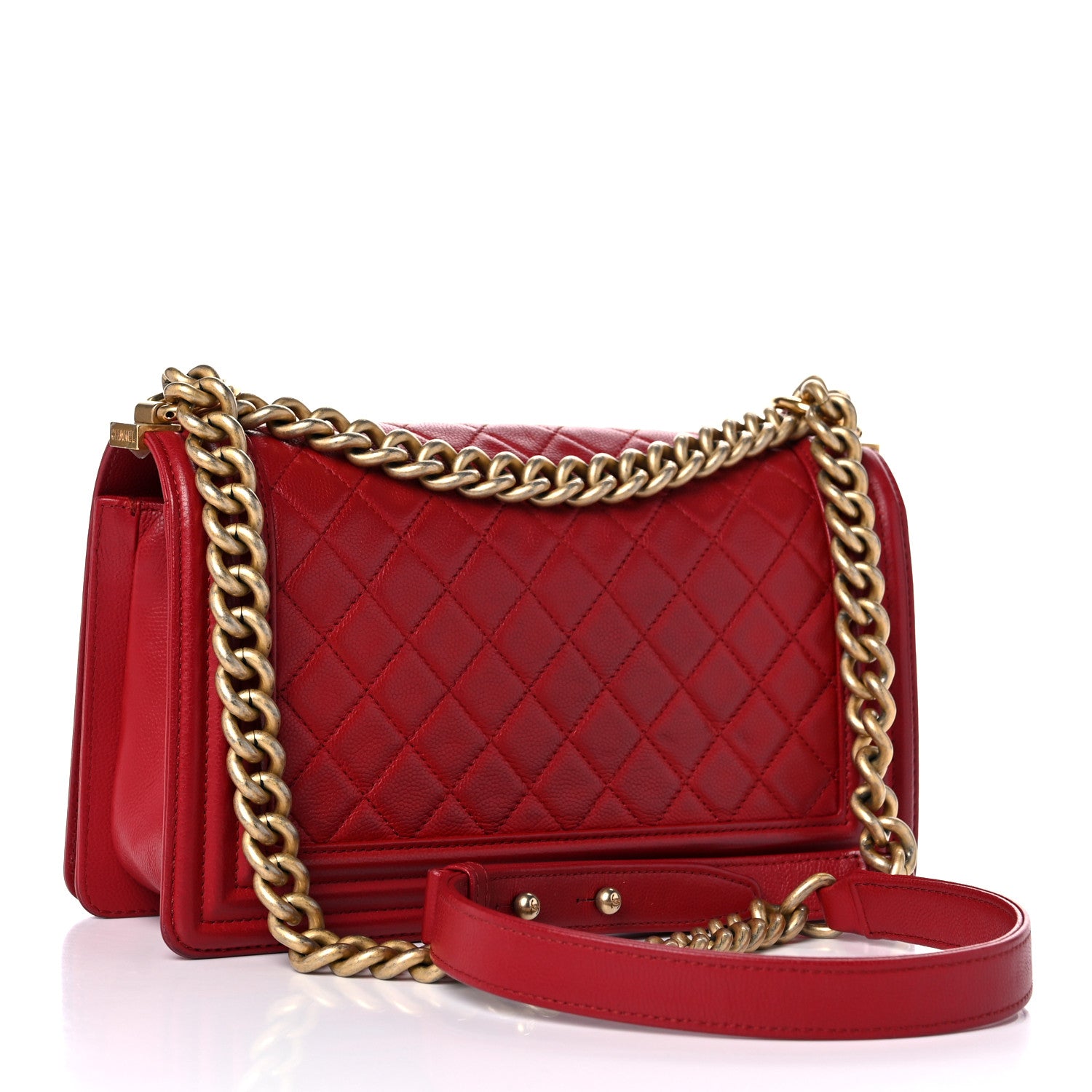 Chanel Caviar Quilted Medium Boy Flap Red 3 of 14