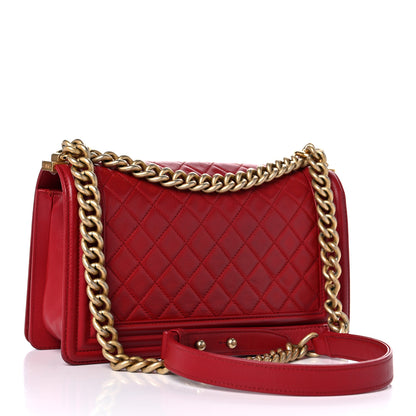Chanel Caviar Quilted Medium Boy Flap Red 3 of 14