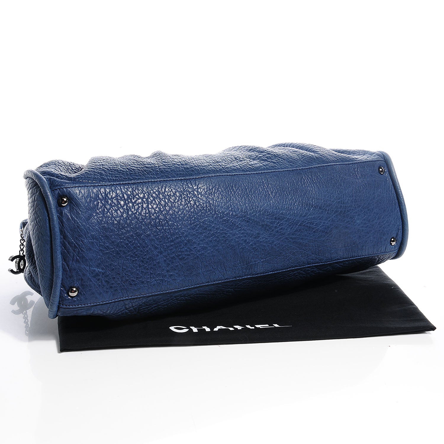 Chanel Leather Lady Braid Large Satchel Navy Blue 4 of 7