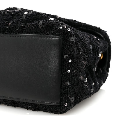 Saint Laurent Sequin Y Quilted Monogram Small Loulou Chain Satchel Black 9 of 9