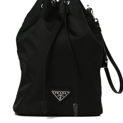 Prada Saffiano Tessuto Nylon Vela Bucket Wristlet Black 9 of 15