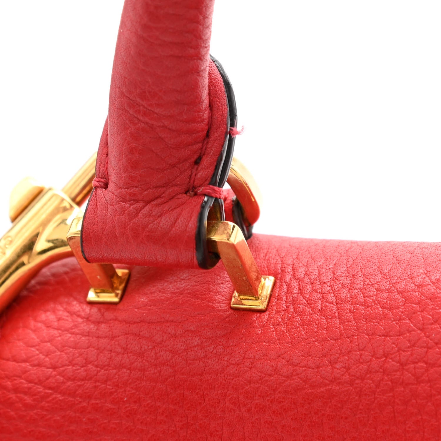 Celine Drummed Calfskin Suede Small Trapeze Coquelicot 12 of 13