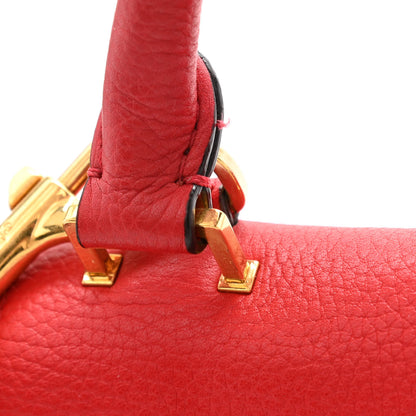 Celine Drummed Calfskin Suede Small Trapeze Coquelicot 12 of 13