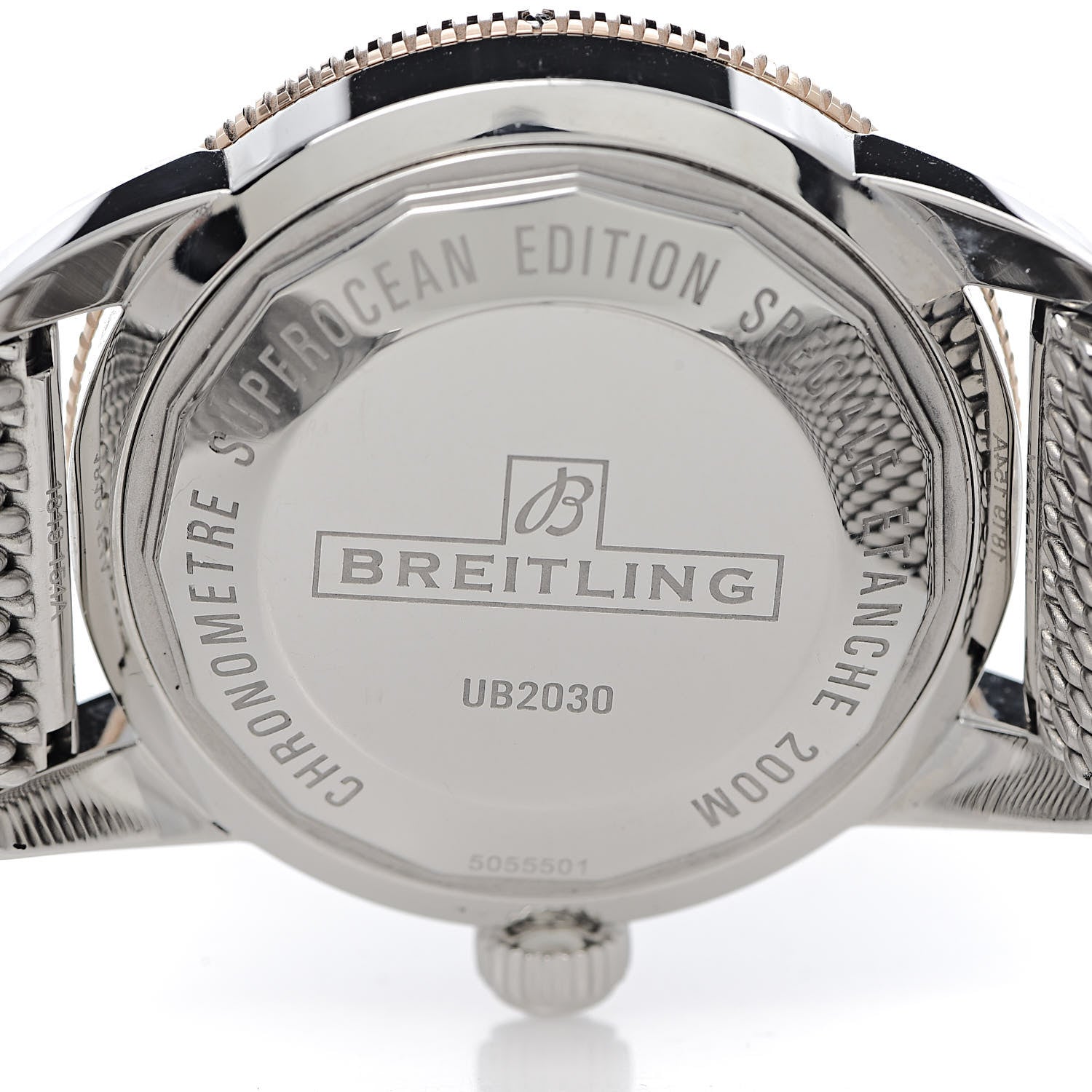 Breitling Stainless Steel 18K Rose Gold 44mm Superocean Heritage II B20 Automatic Watch Volcano Black UB2030 5 of 7