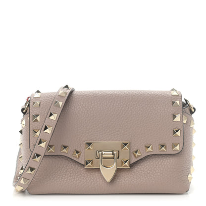 Valentino Garavani Pebbled Calfskin Mini Rockstud Crossbody Bag Poudre 1 of 13